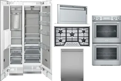 6 Piece Package Includes Refrigerator, Freezer, Cooktop, Wall Oven, Hood And Dishwasher
