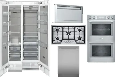 6 Piece Package Includes Refrigerator, Freezer, Cooktop, Wall Oven, Hood And Dishwasher