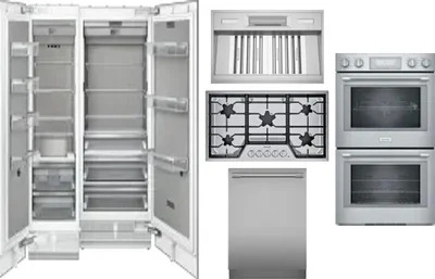 6 Piece Package Includes Refrigerator, Freezer, Cooktop, Wall Oven, Hood And Dishwasher