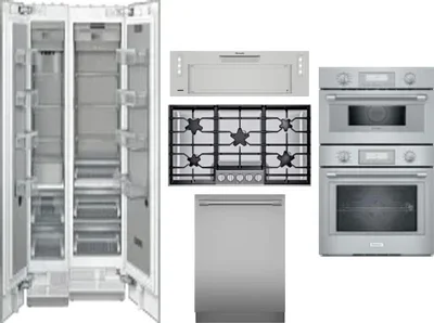 6 Piece Package Includes Refrigerator, Freezer, Cooktop, Wall Oven, Hood And Dishwasher