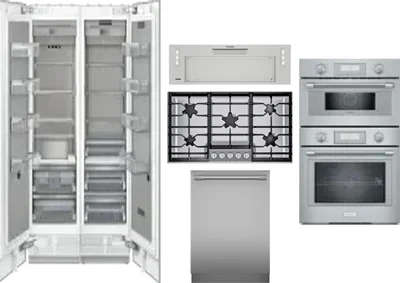 6 Piece Package Includes Refrigerator, Freezer, Cooktop, Wall Oven, Hood And Dishwasher