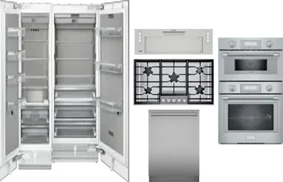 6 Piece Package Includes Refrigerator, Freezer, Cooktop, Wall Oven, Hood And Dishwasher