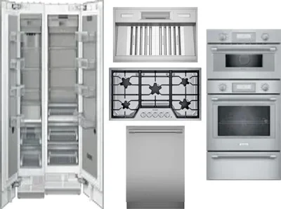 6 Piece Package Includes Refrigerator, Freezer, Cooktop, Wall Oven, Hood And Dishwasher