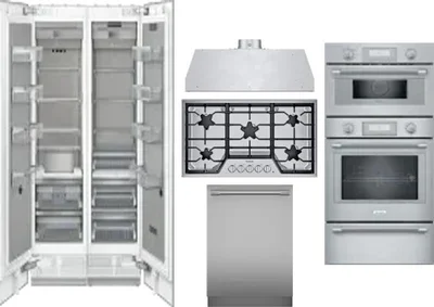6 Piece Package Includes Refrigerator, Freezer, Cooktop, Wall Oven, Hood And Dishwasher