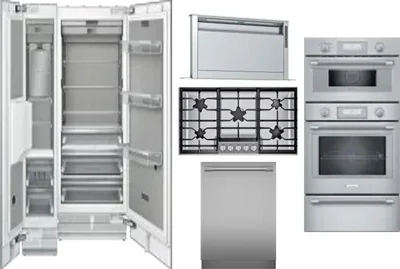 6 Piece Package Includes Refrigerator, Freezer, Cooktop, Wall Oven, Hood And Dishwasher