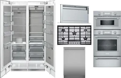 6 Piece Package Includes Refrigerator, Freezer, Cooktop, Wall Oven, Hood And Dishwasher