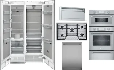 6 Piece Package Includes Refrigerator, Freezer, Cooktop, Wall Oven, Hood And Dishwasher