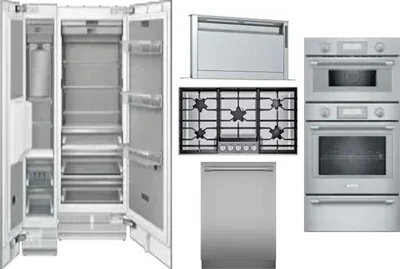 6 Piece Package Includes Refrigerator, Freezer, Cooktop, Wall Oven, Hood And Dishwasher