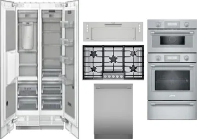 6 Piece Package Includes Refrigerator, Freezer, Cooktop, Wall Oven, Hood And Dishwasher