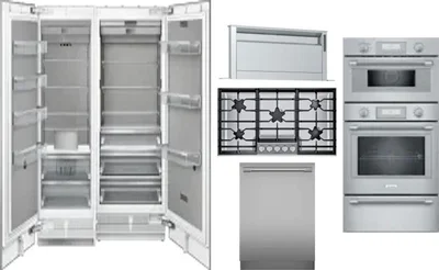 6 Piece Package Includes Refrigerator, Freezer, Cooktop, Wall Oven, Hood And Dishwasher