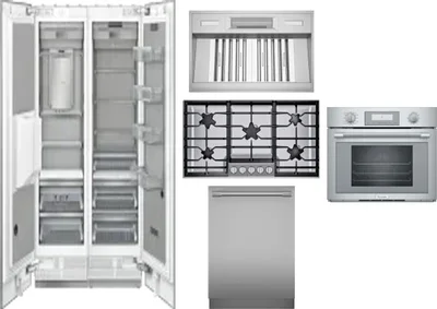 6 Piece Package Includes Refrigerator, Freezer, Cooktop, Wall Oven, Hood And Dishwasher