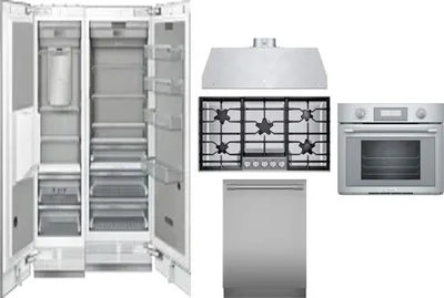 6 Piece Package Includes Refrigerator, Freezer, Cooktop, Wall Oven, Hood And Dishwasher