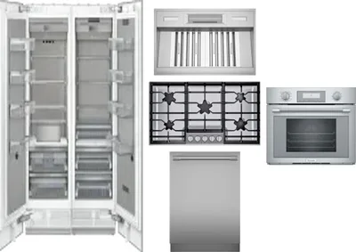 6 Piece Package Includes Refrigerator, Freezer, Cooktop, Wall Oven, Hood And Dishwasher