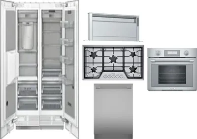 6 Piece Package Includes Refrigerator, Freezer, Cooktop, Wall Oven, Hood And Dishwasher