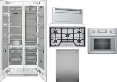 6 Piece Package Includes Refrigerator, Freezer, Cooktop, Wall Oven, Hood And Dishwasher
