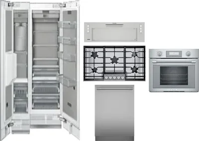 6 Piece Package Includes Refrigerator, Freezer, Cooktop, Wall Oven, Hood And Dishwasher