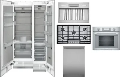 6 Piece Package Includes Refrigerator, Freezer, Cooktop, Wall Oven, Hood And Dishwasher