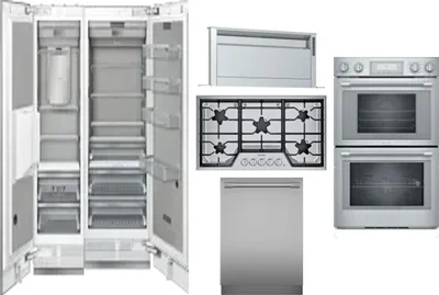 6 Piece Package Includes Refrigerator, Freezer, Cooktop, Wall Oven, Hood And Dishwasher