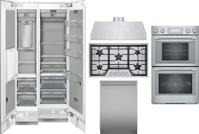 6 Piece Package Includes Refrigerator, Freezer, Cooktop, Wall Oven, Hood And Dishwasher