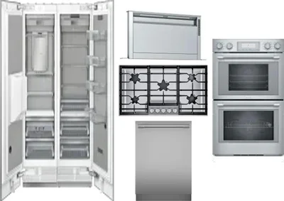 6 Piece Package Includes Refrigerator, Freezer, Cooktop, Wall Oven, Hood And Dishwasher