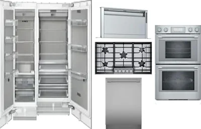 6 Piece Package Includes Refrigerator, Freezer, Cooktop, Wall Oven, Hood And Dishwasher