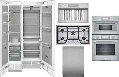 6 Piece Package Includes Refrigerator, Freezer, Cooktop, Wall Oven, Hood And Dishwasher