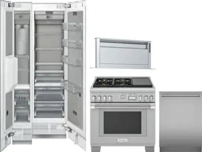 5 Piece Package Includes Refrigerator, Freezer, Range, Hood And Dishwasher
