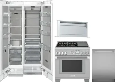 5 Piece Package Includes Refrigerator, Freezer, Range, Hood And Dishwasher