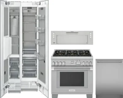 5 Piece Package Includes Refrigerator, Freezer, Range, Hood And Dishwasher