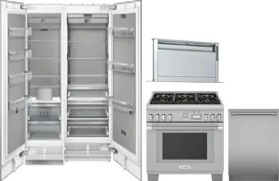 5 Piece Package Includes Refrigerator, Freezer, Range, Hood And Dishwasher