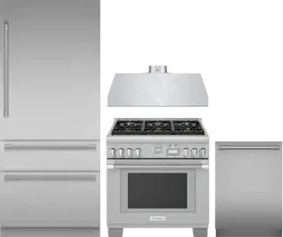 4 Piece Package Includes Refrigerator, Range, Hood And Dishwasher