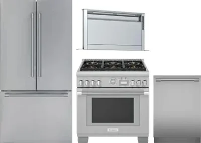 4 Piece Package Includes Refrigerator, Range, Hood And Dishwasher