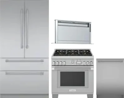 4 Piece Package Includes Refrigerator, Range, Hood And Dishwasher