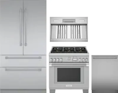 4 Piece Package Includes Refrigerator, Range, Hood And Dishwasher