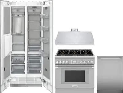 5 Piece Package Includes Refrigerator, Freezer, Range, Hood And Dishwasher
