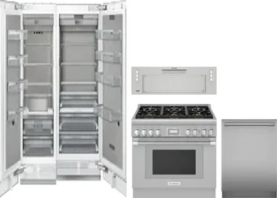 5 Piece Package Includes Refrigerator, Freezer, Range, Hood And Dishwasher