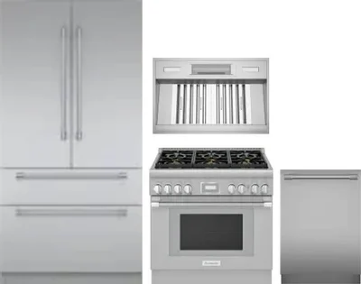 4 Piece Package Includes Refrigerator, Range, Hood And Dishwasher