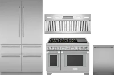 4 Piece Package Includes Refrigerator, Range, Hood And Dishwasher