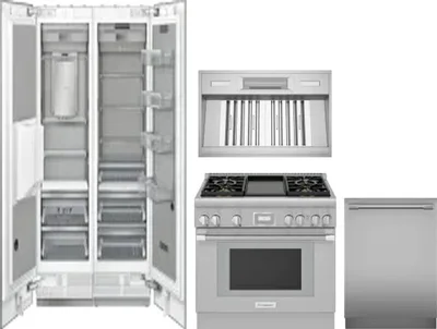 5 Piece Package Includes Refrigerator, Freezer, Range, Hood And Dishwasher