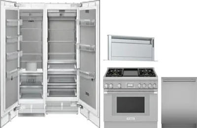 5 Piece Package Includes Refrigerator, Freezer, Range, Hood And Dishwasher