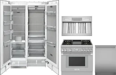 5 Piece Package Includes Refrigerator, Freezer, Range, Hood And Dishwasher