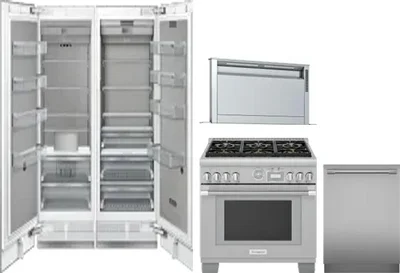 5 Piece Package Includes Refrigerator, Freezer, Range, Hood And Dishwasher