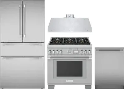 4 Piece Package Includes Refrigerator, Range, Hood And Dishwasher