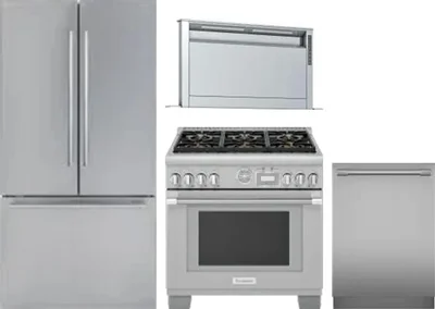 4 Piece Package Includes Refrigerator, Range, Hood And Dishwasher
