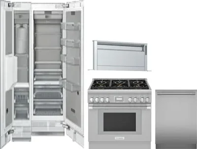 5 Piece Package Includes Refrigerator, Freezer, Range, Hood And Dishwasher