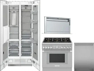 5 Piece Package Includes Refrigerator, Freezer, Range, Hood And Dishwasher