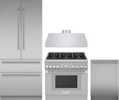4 Piece Package Includes Refrigerator, Range, Hood And Dishwasher