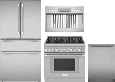 4 Piece Package Includes Refrigerator, Range, Hood And Dishwasher