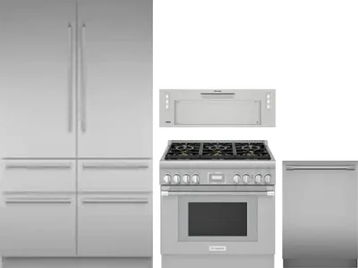 4 Piece Package Includes Refrigerator, Range, Hood And Dishwasher
