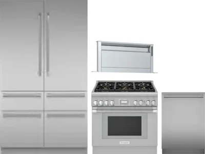 4 Piece Package Includes Refrigerator, Range, Hood And Dishwasher